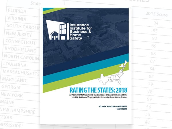IBHS issues 2018 edition of Rating the States report, finds little progress in strengthening codes to ensure safety, community resilience