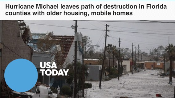 Hurricane Michael Leaves Path of Destruction in Florida Counties with Older Housing, Mobile Homes