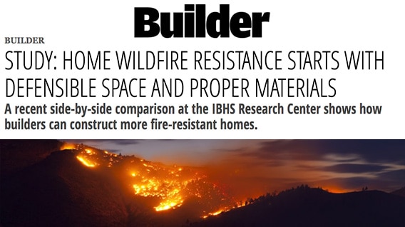 IBHS demonstration shows how defensible space can reduce wildfire risks.