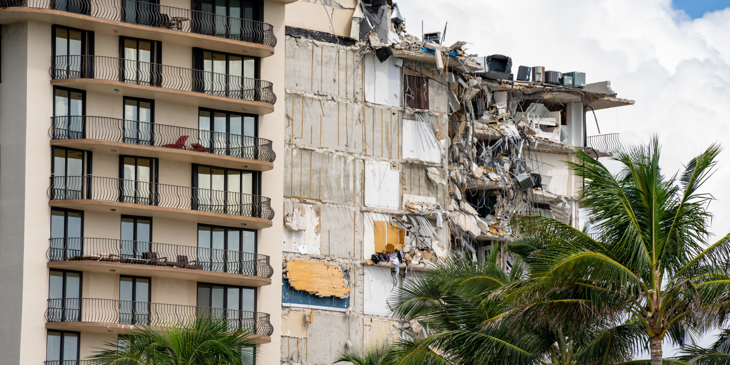 Champlain Towers remains 2 days after collapse owners personal belongings visible hanging from the units
